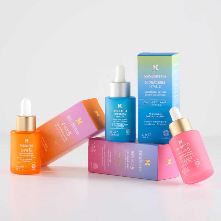 Imagen producto tres serums: Hidraderm hyal 5, cvit-5 y retiage 5